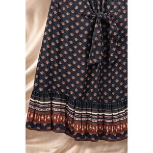 Greylin Boho Mini Dress Women’s Small Floral Long Sleeve Tie Waist Ruffle Hem